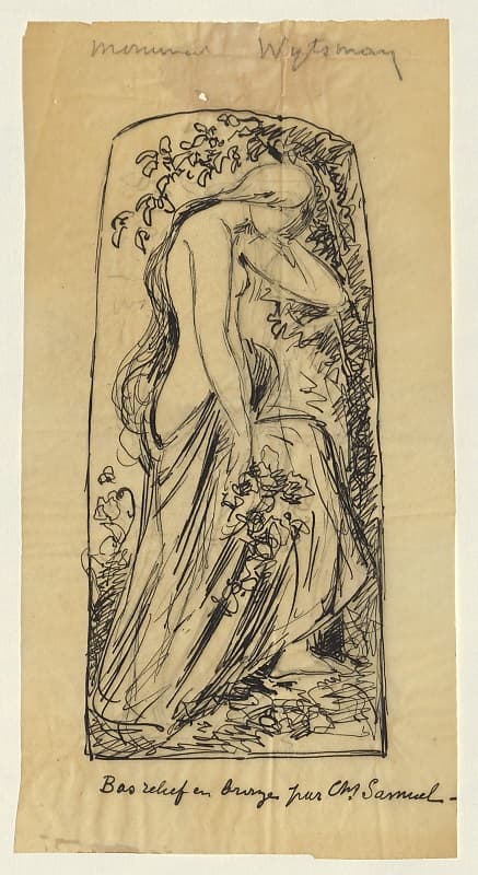 Ch. Samuel, Avant-projet pour le monument Wytsman, encre sur calque, 1898