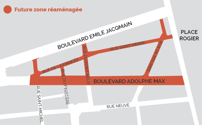 Zone des travaux boulevard Adolphe Max