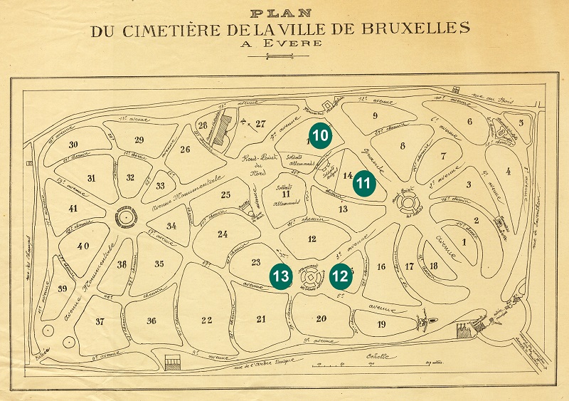 Carte du cimetière de Bruxelles
