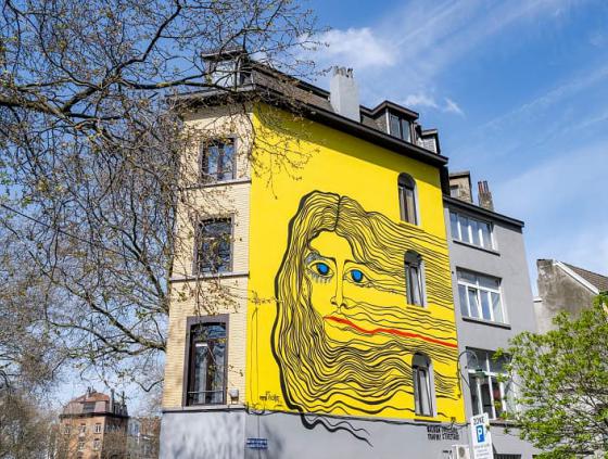 Fresque 'street art' dans le cadre de Balkan Trafik