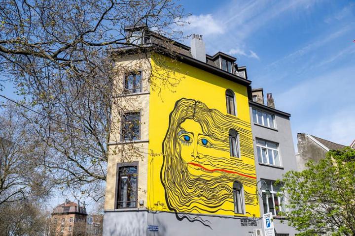 Fresque 'street art' dans le cadre de Balkan Trafik